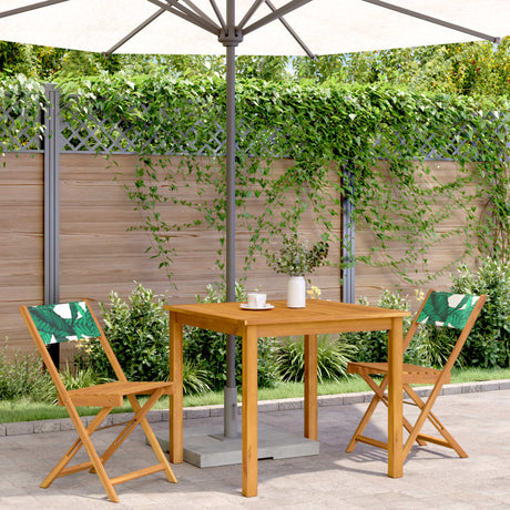 Vidaxl inklapbare stoelen 2 st bladpatroon massief acaciahout en stof