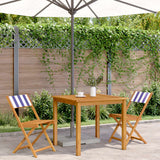 Vidaxl inklapbare stoelen 2 st massief acaciahout en stof blauw en wit