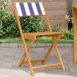 Vidaxl inklapbare stoelen 2 st massief acaciahout en stof blauw en wit