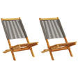 Vidaxl tuinstoelen 2 st massief acaciahout en polypropeen grijs