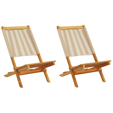 Vidaxl tuinstoelen 2 st massief acaciahout en polypropeen beige