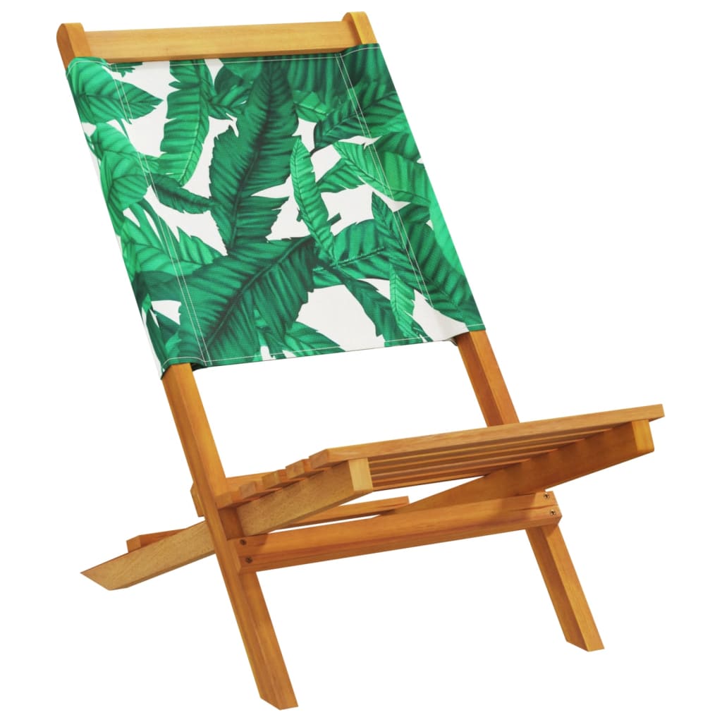 Vidaxl tuinstoelen 2 st bladpatroon massief acaciahout en stof