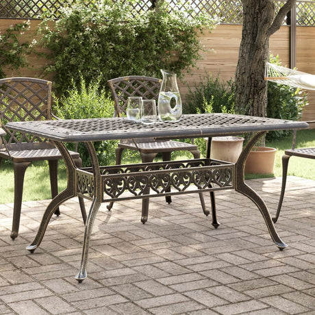 Vidaxl tuintafel 150x90x72 cm gietaluminium bronskleurig