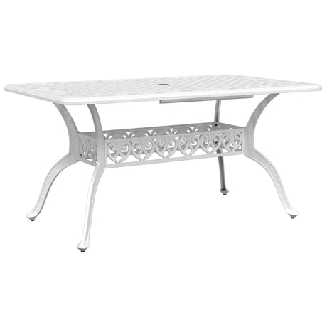 Vidaxl tuintafel 150x90x72 cm gietaluminium wit