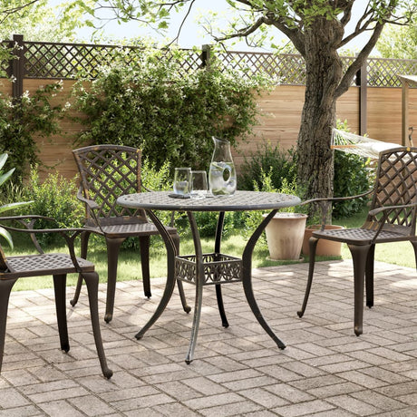 Vidaxl tuintafel ø 90x75 cm gietaluminium bronskleurig