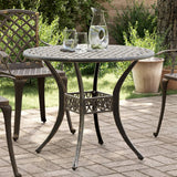 Vidaxl tuintafel ø 90x75 cm gietaluminium bronskleurig