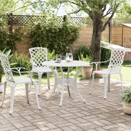 Vidaxl tuintafel ø 90x75 cm gietaluminium wit