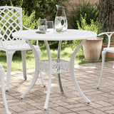 Vidaxl tuintafel ø 90x75 cm gietaluminium wit