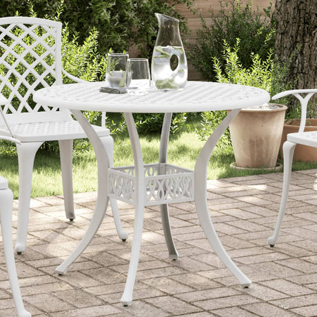 Vidaxl tuintafel ø 90x75 cm gietaluminium wit