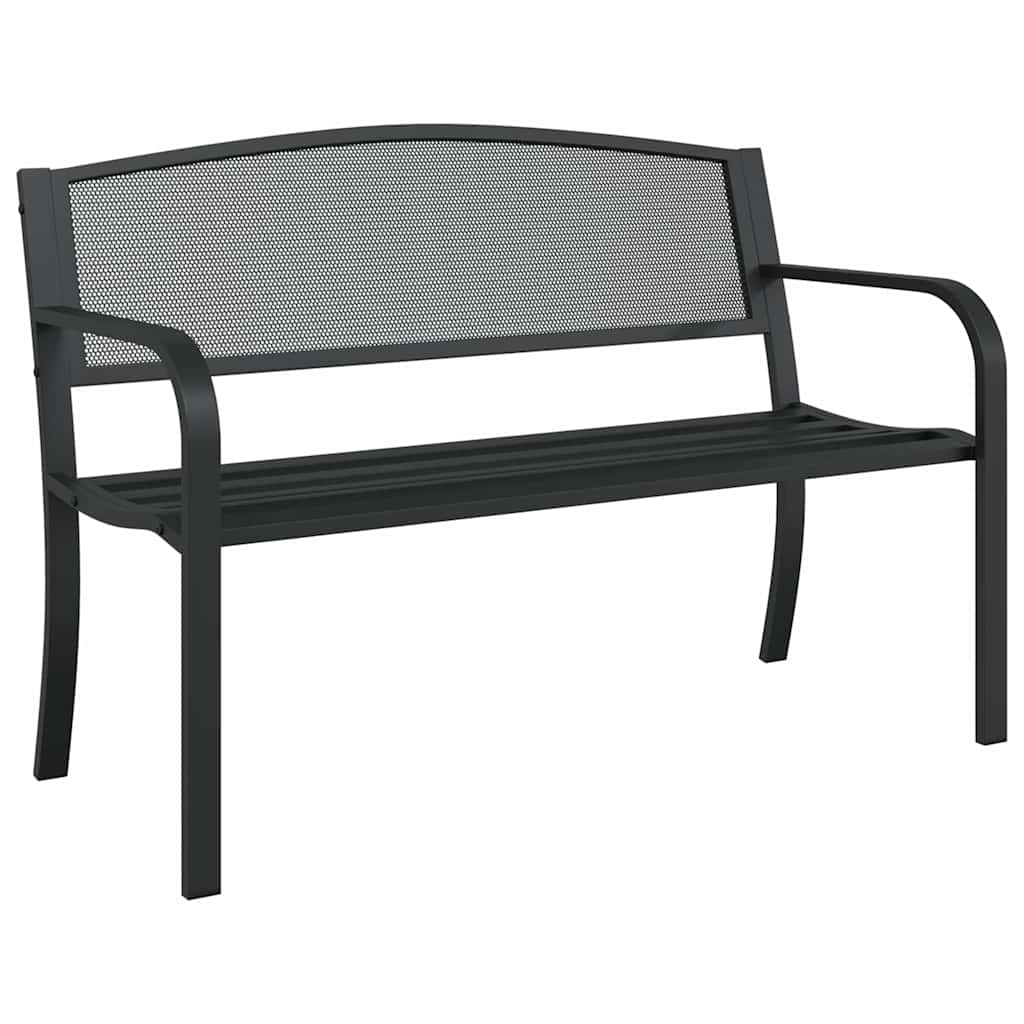 Vidaxl tuinbankje 119 cm staal zwart