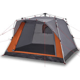 Vidaxl Camping Tent 4 Persona Fast liberación gris y naranja