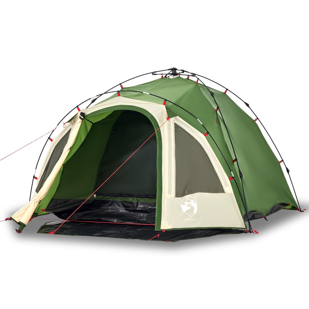 Vidaxl Dome Tent de 3 personas Liberación rápida Green