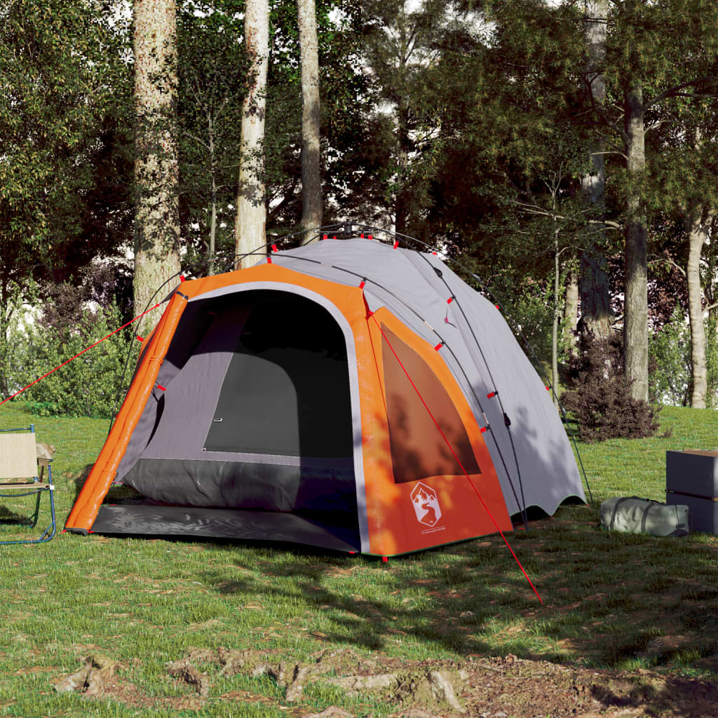 Vidaxl Dome Tält 3-person Fast Release Grey and Orange