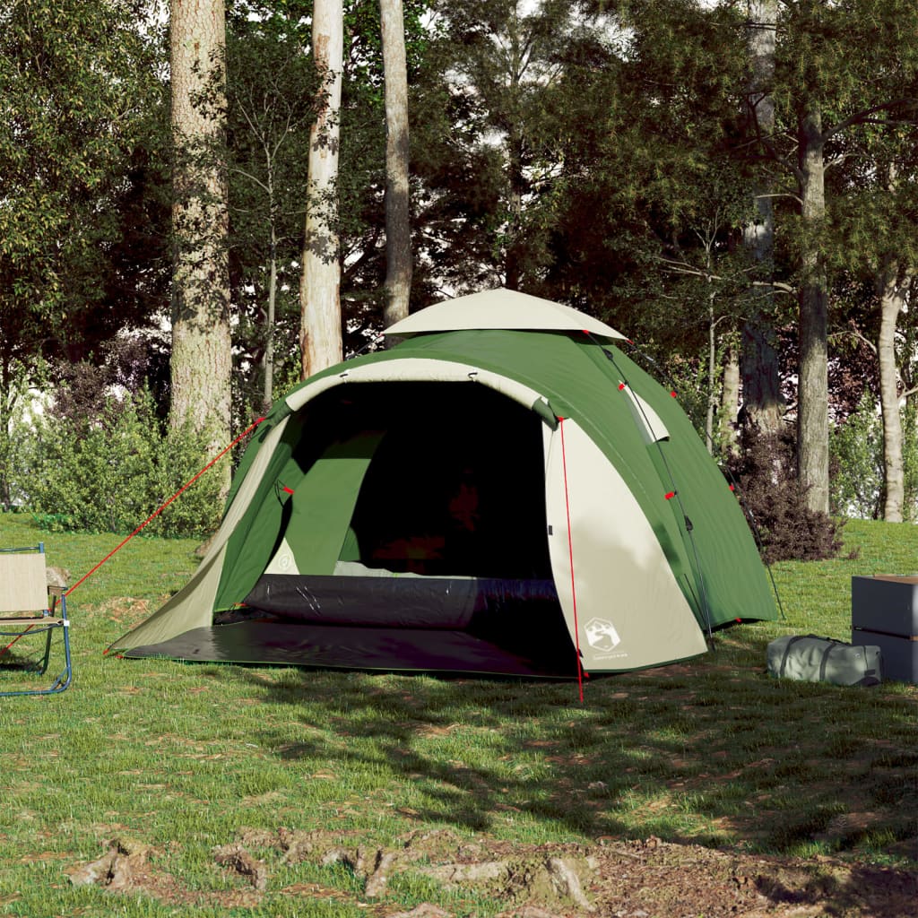 Vidaxl Dome Tent de 3 personas Liberación rápida Green