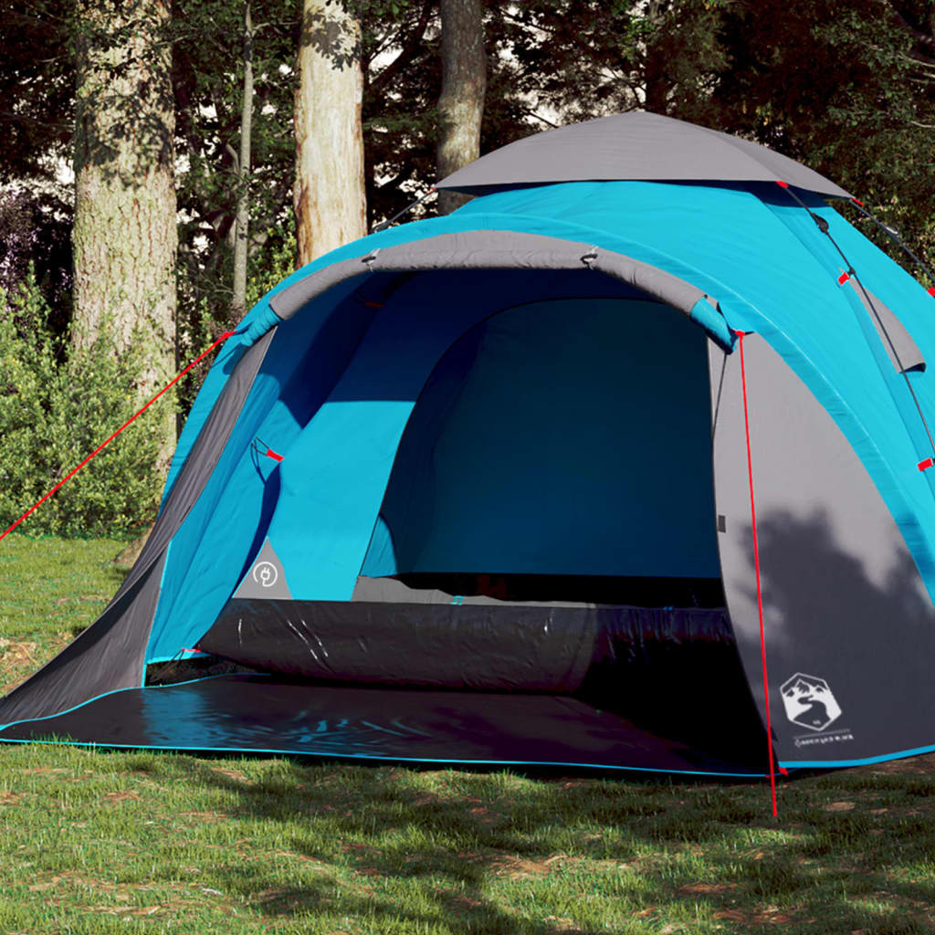 Vidaxl Dome Tent de 3 personas Liberación rápida Azul