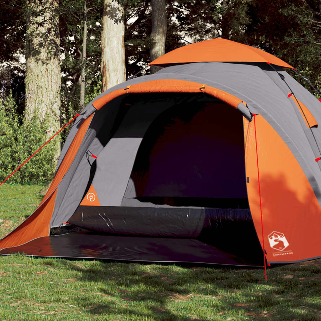 Vidaxl Dome Tent 3-osobowy szybki wydawanie Grey i Orange