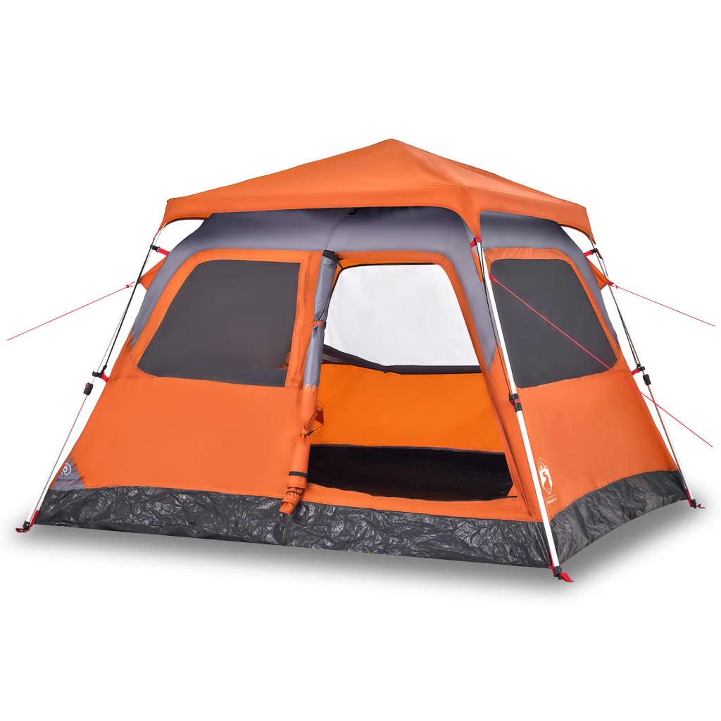 Vidaxl Dome Tent 4 Personne Fast Release Gray et Orange