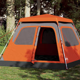 Vidaxl Dome Tenda Release veloce di 4 persone Grey and Orange