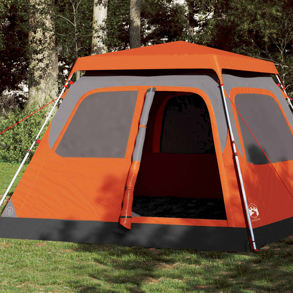 Vidaxl Dome Tent de 6 personas Liberación rápida Gray and Orange