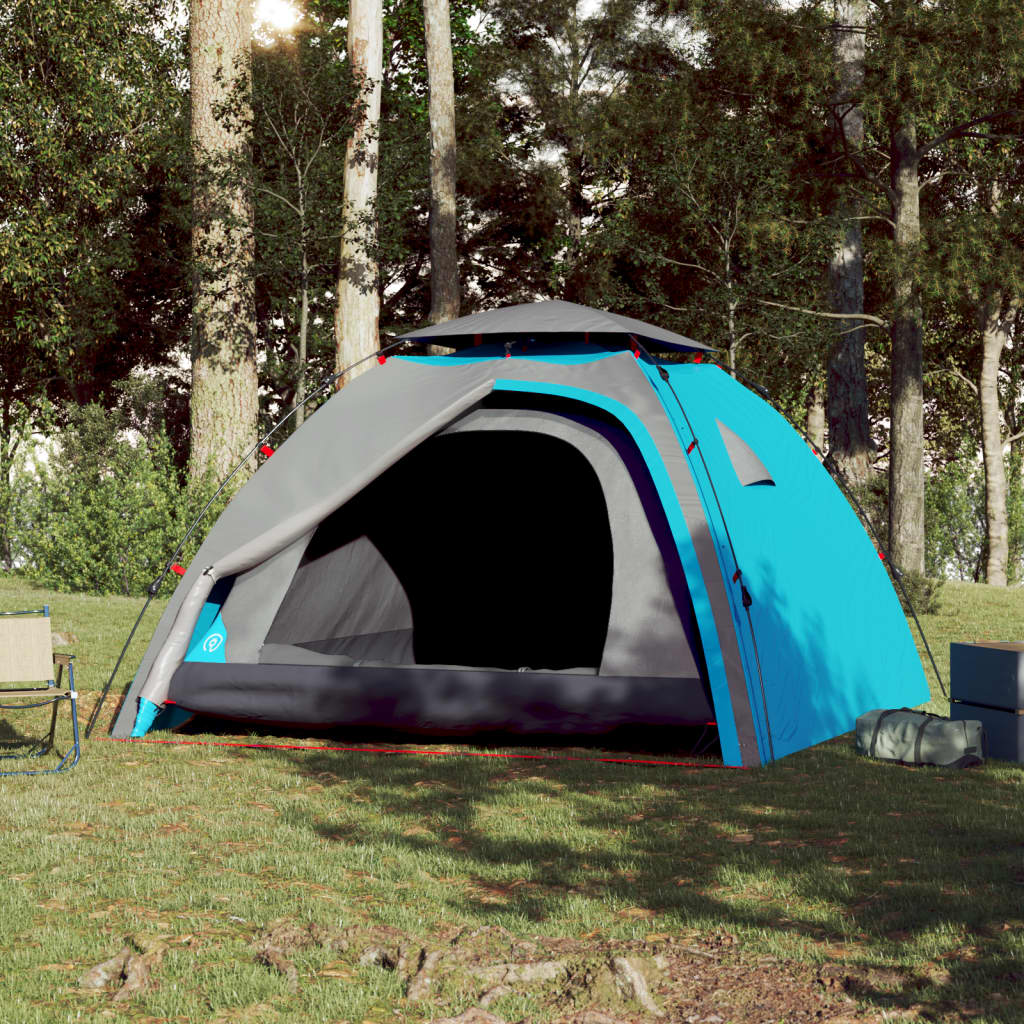 Vidaxl Dome Tent 4-osobowy szybki wydawanie niebieskiego