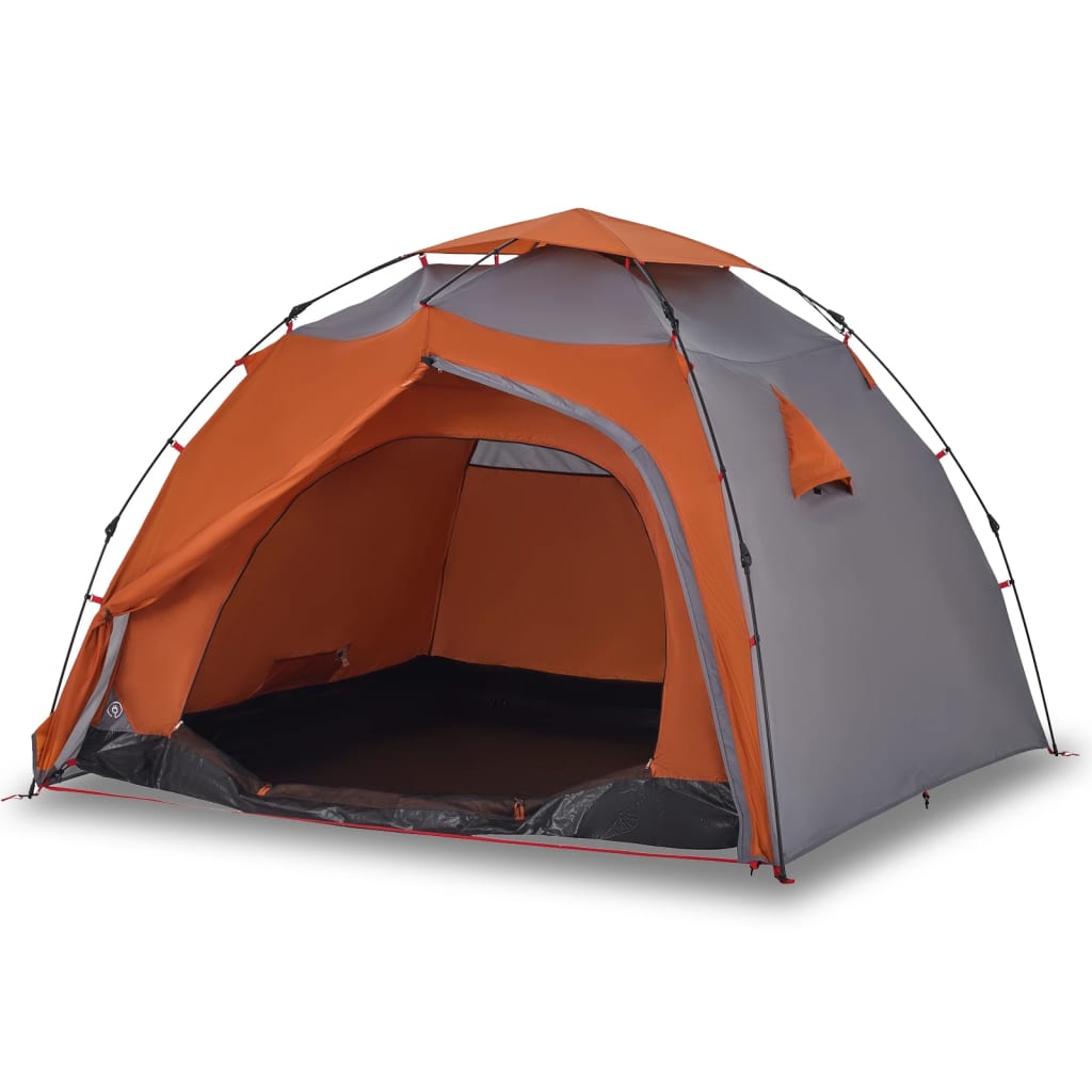 Vidaxl Dome Tent 4-Personen Fast Release Grey und Orange