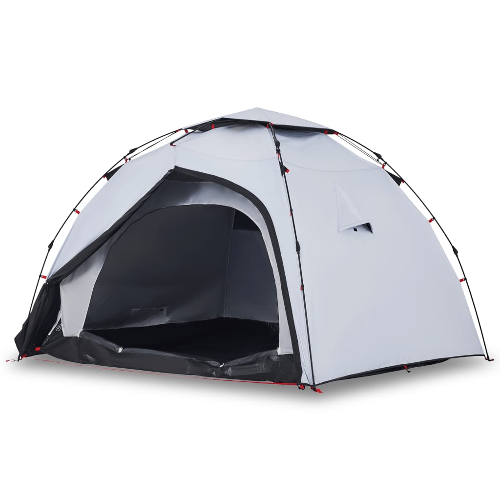 Vidaxl dome tente 4 personnes Fast Release Blackout tissu blanc