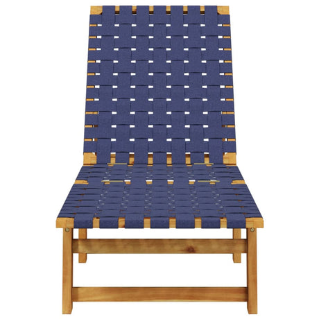 Vidaxl ligbed massief acaciahout en stof donkerblauw