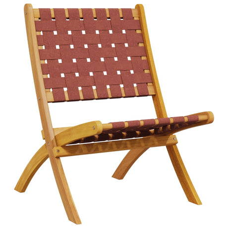 Vidaxl opklapbare stoelen, 2 stuks, rood, massief acaciahout en stof.