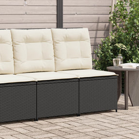 Vidaxl tuinbank verstelbaar met kussens poly rattan zwart