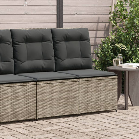 Vidaxl tuinbank verstelbaar met kussens poly rattan grijs
