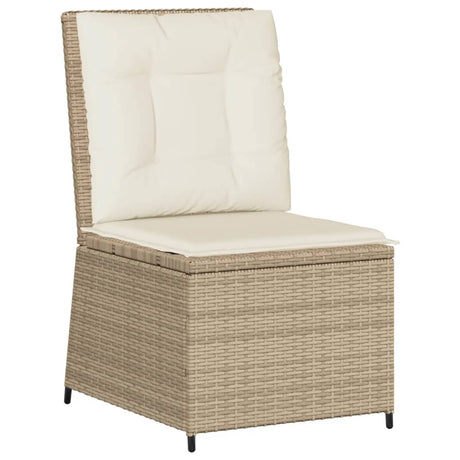 Vidaxl tuinbank verstelbaar met kussens poly rattan beige