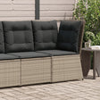 Vidaxl tuinhoekbank met kussens poly rattan grijs