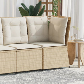Vidaxl tuinhoekbank met kussens poly rattan beige