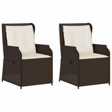 Vidaxl tuinstoelen 2 st verstelbaar met kussens poly rattan bruin