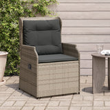 Vidaxl tuinstoelen 2 st verstelbaar met kussens poly rattan grijs