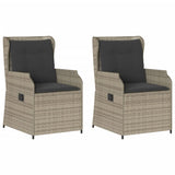 Vidaxl tuinstoelen 2 st verstelbaar met kussens poly rattan lichtgrijs