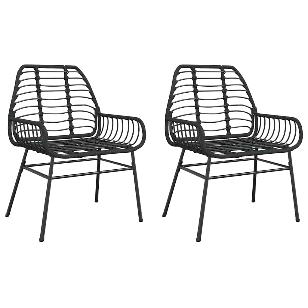 Vidaxl tuinstoelen 2 st poly rattan zwart