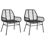 Vidaxl tuinstoelen 2 st poly rattan zwart