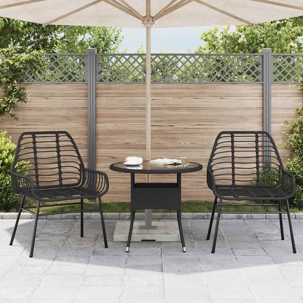 Vidaxl tuinstoelen 2 st poly rattan zwart