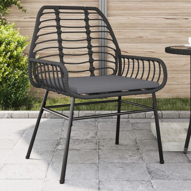 Vidaxl tuinstoelen 2 st met kussens poly rattan zwart