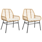 Vidaxl tuinstoelen 2 st met kussens poly rattan bruin