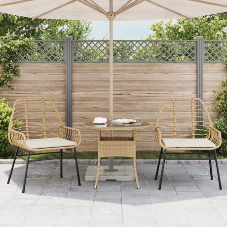 Vidaxl tuinstoelen 2 st met kussens poly rattan bruin