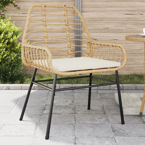 Vidaxl tuinstoelen 2 st met kussens poly rattan bruin