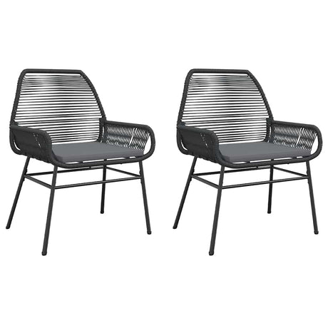 Vidaxl tuinstoelen 2 st met kussens poly rattan zwart