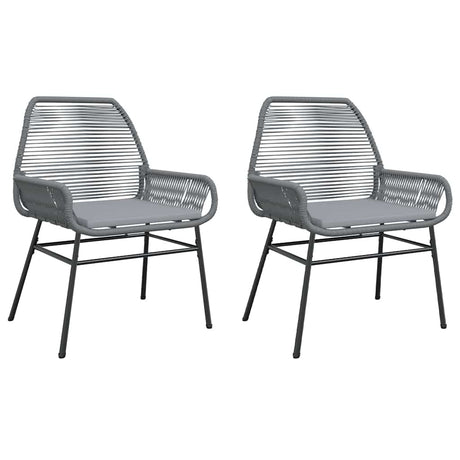 Vidaxl tuinstoelen 2 st met kussens poly rattan grijs