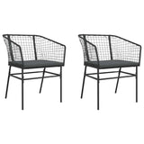 Vidaxl tuinstoelen 2 st met kussens poly rattan zwart