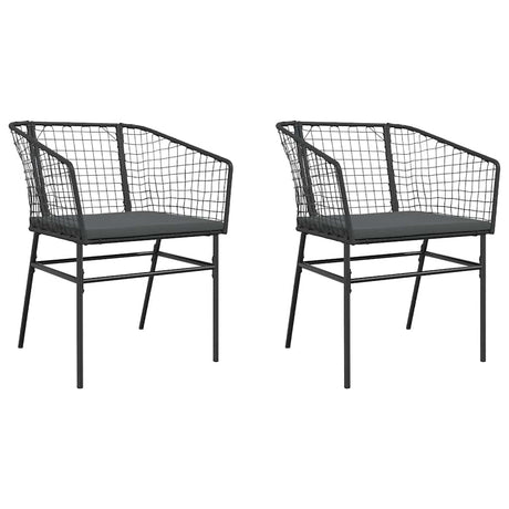 Vidaxl tuinstoelen 2 st met kussens poly rattan zwart