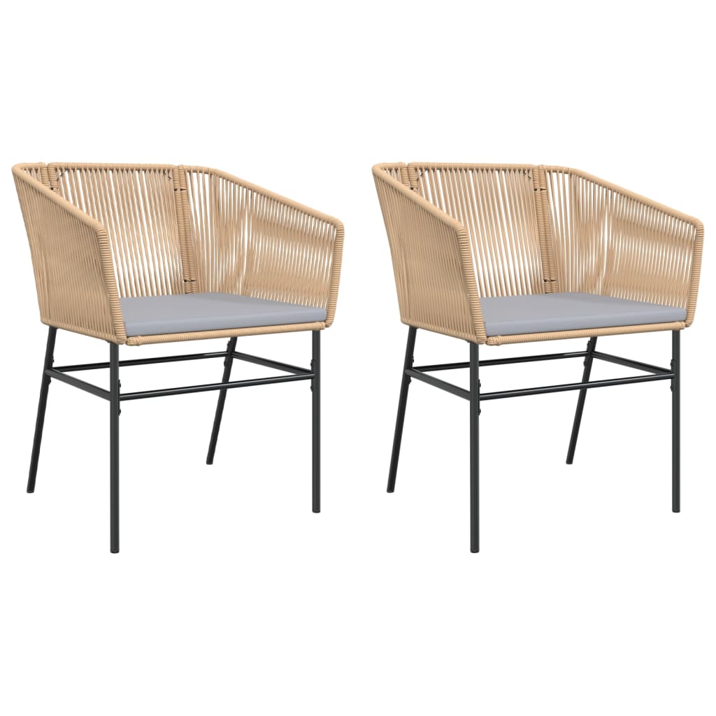 Vidaxl tuinstoelen 2 st met kussens poly rattan bruin