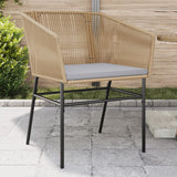 Vidaxl tuinstoelen 2 st met kussens poly rattan bruin