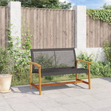 Vidaxl tuinbank 112 cm poly rattan en acaciahout zwart